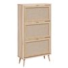 Finori Schuhschrank Bali 49A Sonoma-Eiche und Raffia-Druck