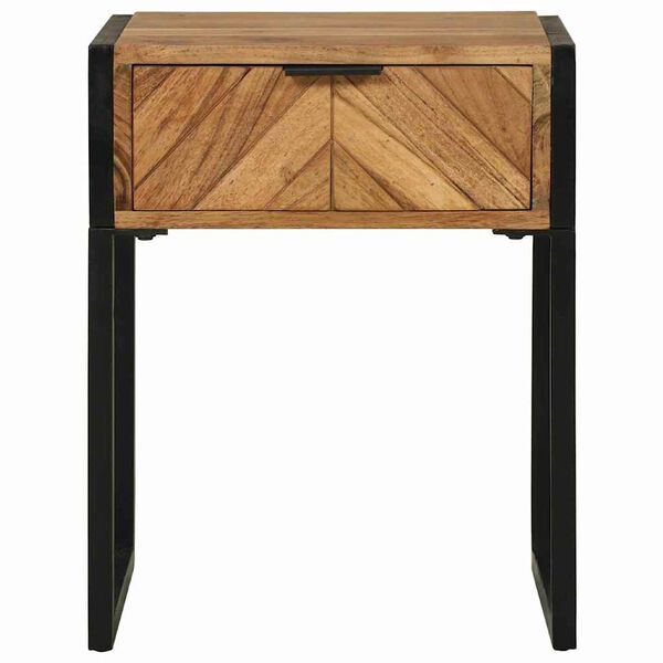 vidaXL Nachttisch Braun 40 x 35 x 50 cm Massivholz Akazie und Metall