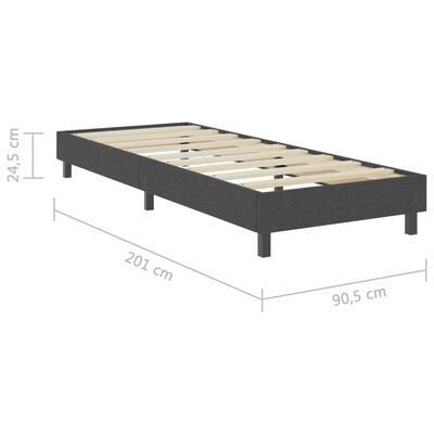 vidaXL Boxspringbett Dunkelgrau Stoff 90x200 cm