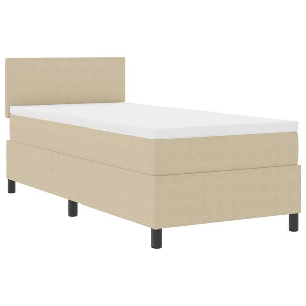 vidaXL Boxspringbett Hellgrau und Wei&szlig; 90 x 190 cm Cordstoff