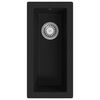 vidaXL Küchenspüle mit Überlauf Schwarz Granit