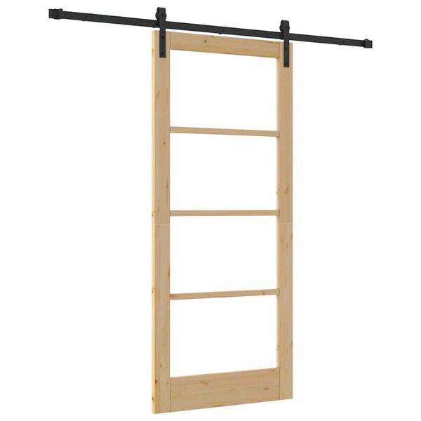 vidaXL Schiebet&uuml;r ORKDAL Nat&uuml;rlich und Schwarz 86 x 198,5 cm