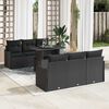 vidaXL Gartensofa-set mit Kissen 7 pcs Schwarz Poly-Rattan