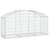 vidaXL Gabione mit Hochbogen 150x50x60/80 cm Verzinktes Eisen
