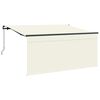 vidaXL Ausziehbare Markise Creme 300 x 200 cm Polyester und Aluminium