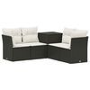 vidaXL Sofa Set 5 stk. Schwarz und Cremewei&szlig; Polyrattan und Stahl