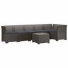vidaXL 6-Sitzer Garten Sofa mit Kissen Rattan Look PP Hellgrau