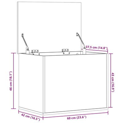 vidaXL Truhe Sonoma-Eiche 60x42x46 cm Holzwerkstoff