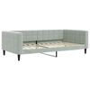 vidaXL Tagesbett Ausziehbar mit Schubladen Hellgrau 100x200 cm Samt