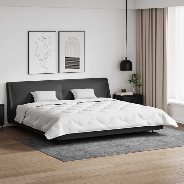 vidaXL Decke mit Kissen 3 pcs Wei&szlig; Mikrofaser und Daunenfedern
