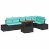 vidaXL Garten-Sofa-Set 7 stk. Schwarz Poly Rattan