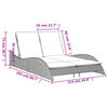 vidaXL Sonnenliege mit Auflagen Hellgrau 114x205x73 cm Poly Rattan