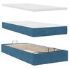 vidaXL Ottoman-Bett mit Matratzen & LEDs Dunkelblau 160x200 cm Samt