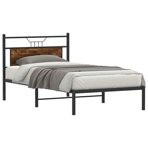 vidaXL Bettgestell ohne Matratze R&auml;uchereiche 107x203 cm Holzwerkstoff