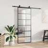 vidaXL Schiebet&uuml;r mit Beschlag Schwarz 90x205 cm ESG-Glas