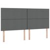 vidaXL Bett mit Stauraum und LED Dunkelgrau 200 x 200 cm Polyester