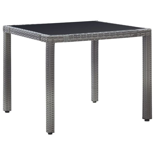 vidaXL 5-tlg. Garten-Essgruppe Poly Rattan Grau