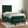 vidaXL Boxspringbett mit Matratze Dunkelgr&uuml;n 90x200 cm Samt