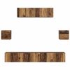 vidaXL TV-Schrankset Wandmontiert 7 pcs Altholz Holzwerkstoff