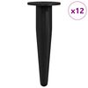 vidaXL M&ouml;belbeine 12 pcs Schwarz &Oslash; 40 x 98 mm Eisen
