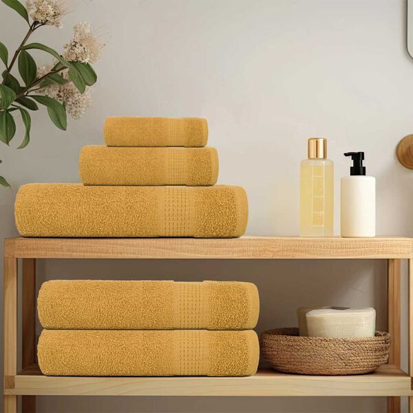 vidaXL Handt&uuml;cher FROGN 10 Stk. Gold 100x200 cm 360 g/m&sup2;