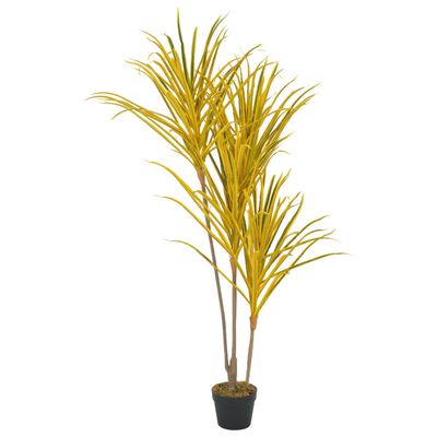 vidaXL Künstliche Pflanze Dracaena mit Topf Gelb 125 cm