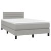 vidaXL Boxspringbett mit Matratze & LED Hellgrau 120x200 cm Stoff