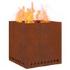 vidaXL Rauchfreier Feuerkorb Braun 48 x 48 x 50 cm Wetterfeststahl