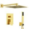 vidaXL Verborgenes Duschsystem (Quadrat) Gold Edelstahl 201