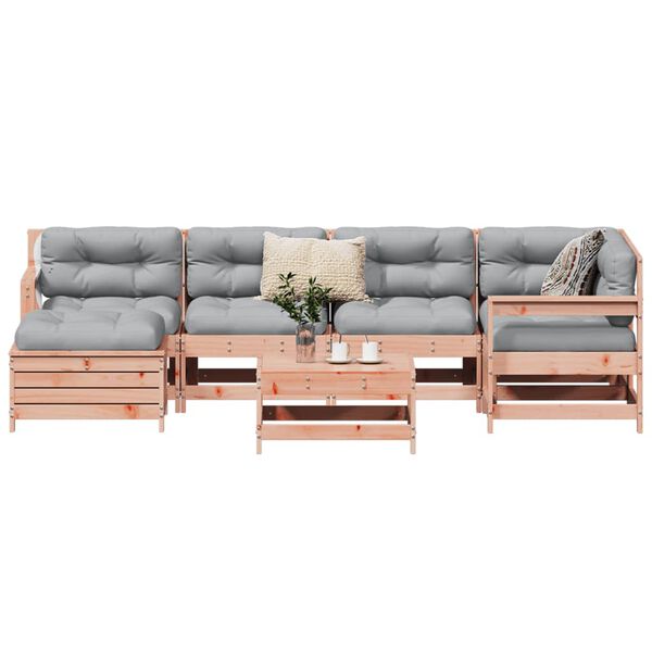 vidaXL 7-tlg. Garten-Sofagarnitur Massivholz Douglasie