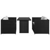 vidaXL 3-tlg. Garten-Lounge-Set mit Auflagen Poly Rattan Schwarz