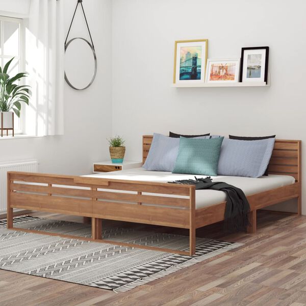 vidaXL Massivholzbett Teak 180x200 cm
