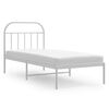 vidaXL Bettgestell mit Kopfteil Metall Wei&szlig; 90x200 cm