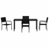vidaXL Garten Essgruppe mit Kissen 5 pcs Schwarz Poly-Rattan