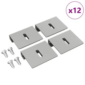 vidaXL Spiegel Halterungsbracket 12 pcs Nickel 35 x 30 x 8,3 mm Stahl