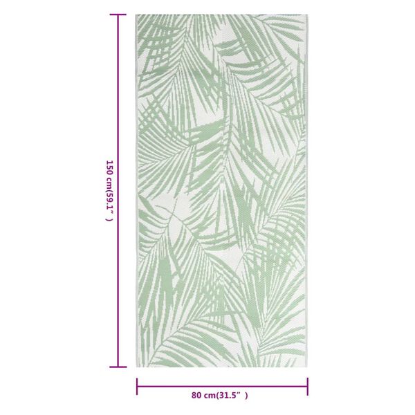 vidaXL Outdoor-Teppich ARAKIL Gr&uuml;n 80x150 cm PP