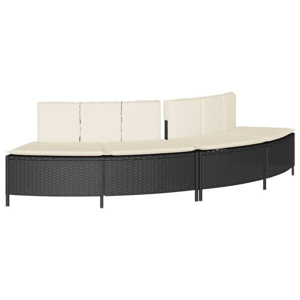 vidaXL Whirlpool-Umrandung Schwarz Poly-Rattan und Massivholz Akazie