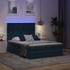 vidaXL Bett mit Stauraum und LED Dunkelblau 140 x 200 cm Samt
