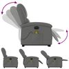 vidaXL Elektrischer Massagesessel mit Aufstehhilfe Dunkelgrau Stoff