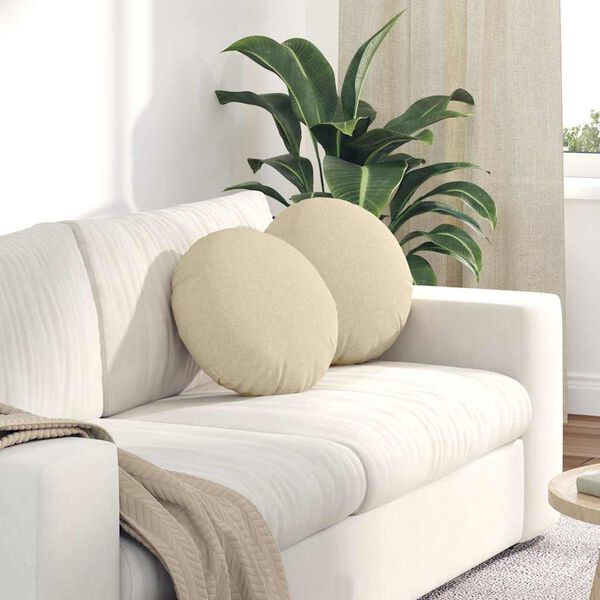 vidaXL Sitzkissen 2 pcs Creme &Oslash;40 x 13 cm Stoff