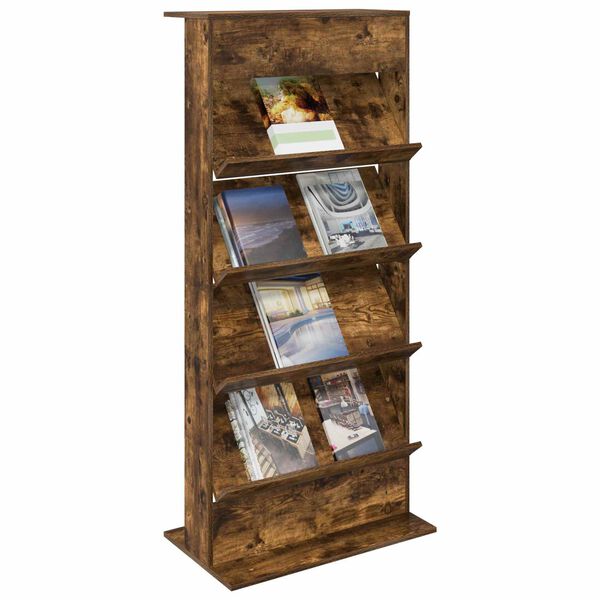 vidaXL Magazinregal Ger&auml;ucherte Eiche 70 x 41 x 156 cm Holzwerkstoff
