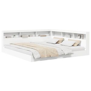 vidaXL B&uuml;cherregal-Bett mit Kopfteil Wei&szlig; 180 x 200 cm Holzwerkstoff