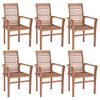 vidaXL Essst&uuml;hle 6 Stk. Stapelbar Massivholz Teak
