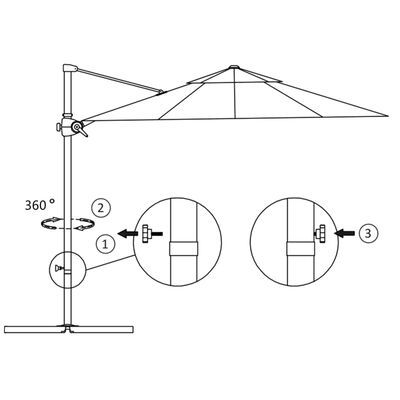 vidaXL Ampelschirm mit Stahl-Mast 250x250 cm Azurblau