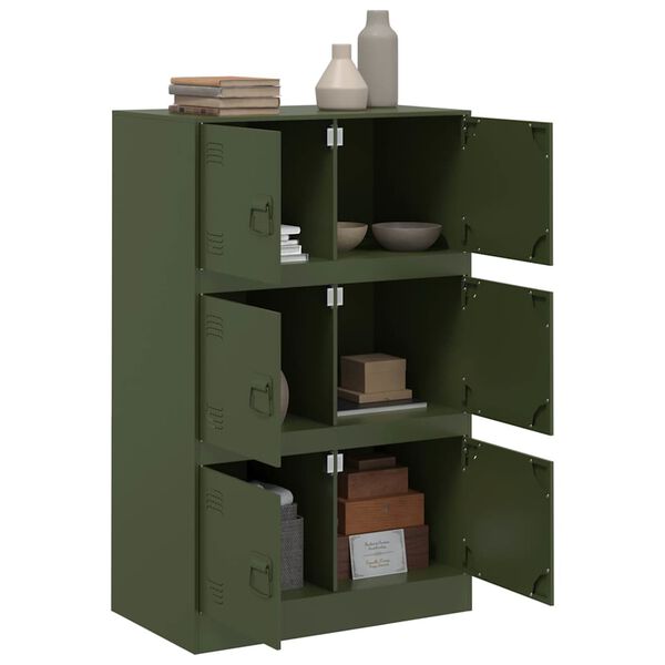 vidaXL Sideboard Olivgr&uuml;n 67x39x107 cm Stahl