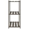 vidaXL Lagerregal mit 3 B&ouml;den Grau 80x38x90 cm Massivholz Kiefer