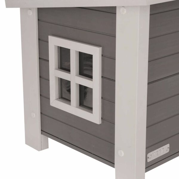 Kerbl ECO Katzenhaus Eli 57&times;45&times;43 cm Grau und Wei&szlig;