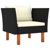 vidaXL 10-tlg. Garten-Lounge-Set Poly Rattan Eukalyptusholz Schwarz