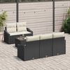 vidaXL Sofa Set mit Kissen 6 pcs Schwarz und Creme Poly-Rattan