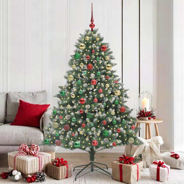 vidaXL K&uuml;nstlicher Weihnachtsbaum mit 300 LEDs mit St&auml;nder Gr&uuml;n 180 cm